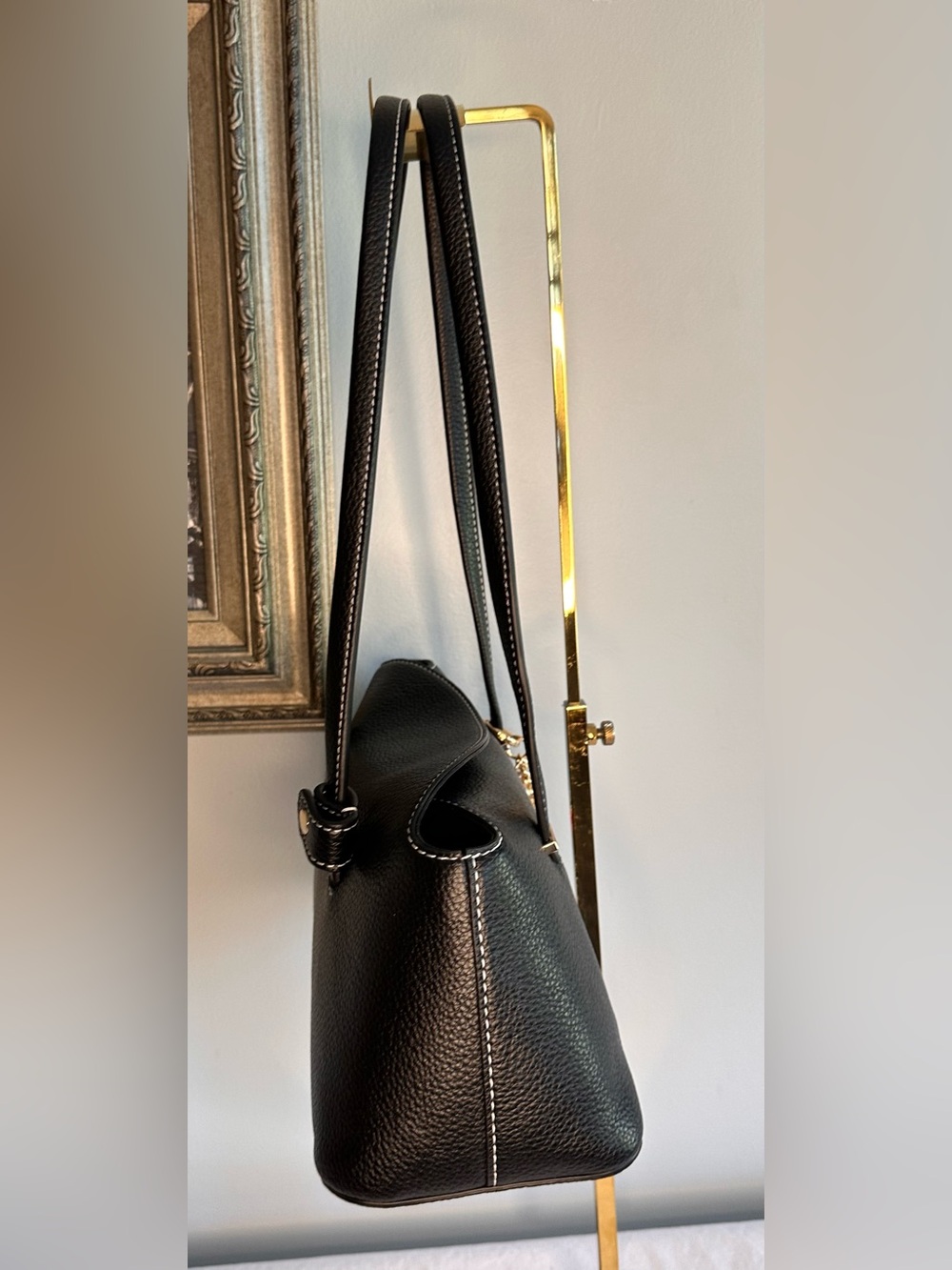 GUESS Meridian Shoulder Satchel compact, black, bag charm NWOT - Picture 4 of 14
